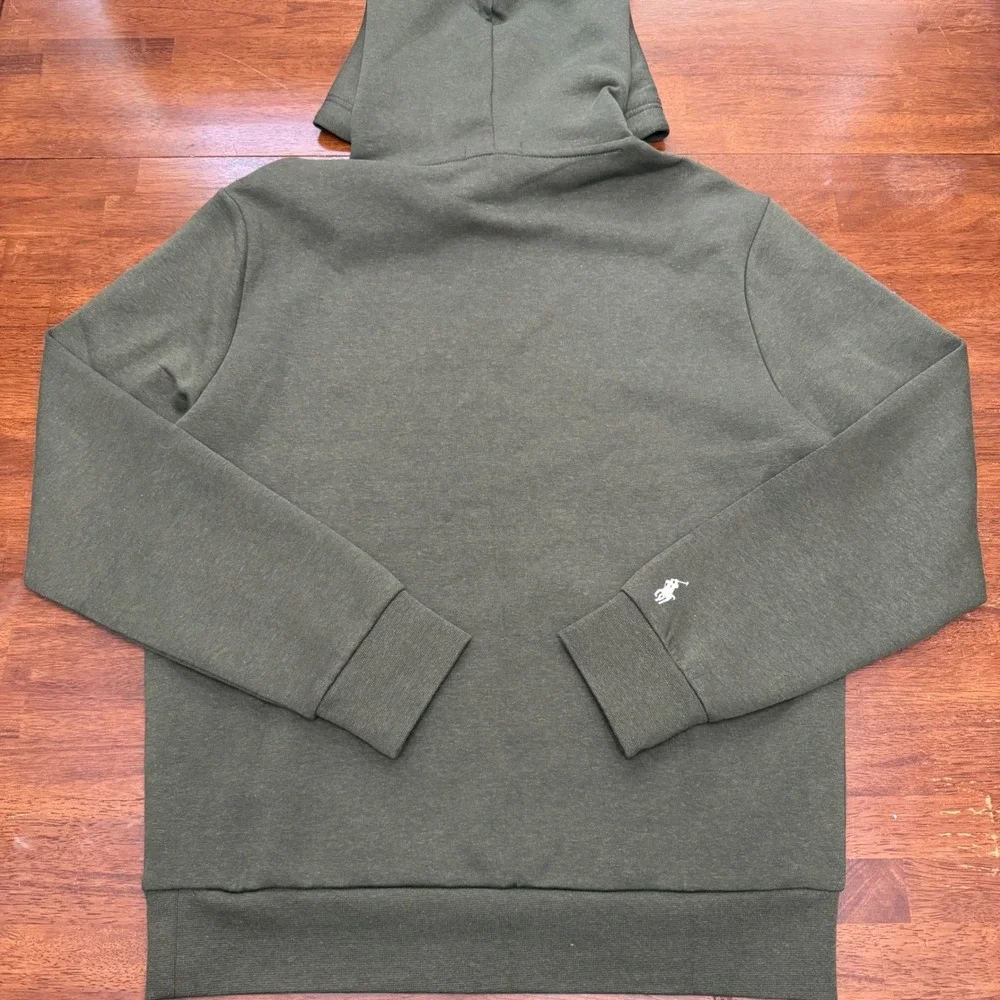 Polo Ralph Lauren Hoodie Mens Medium Green Script Logo Fleece Sweatshirt New Tag